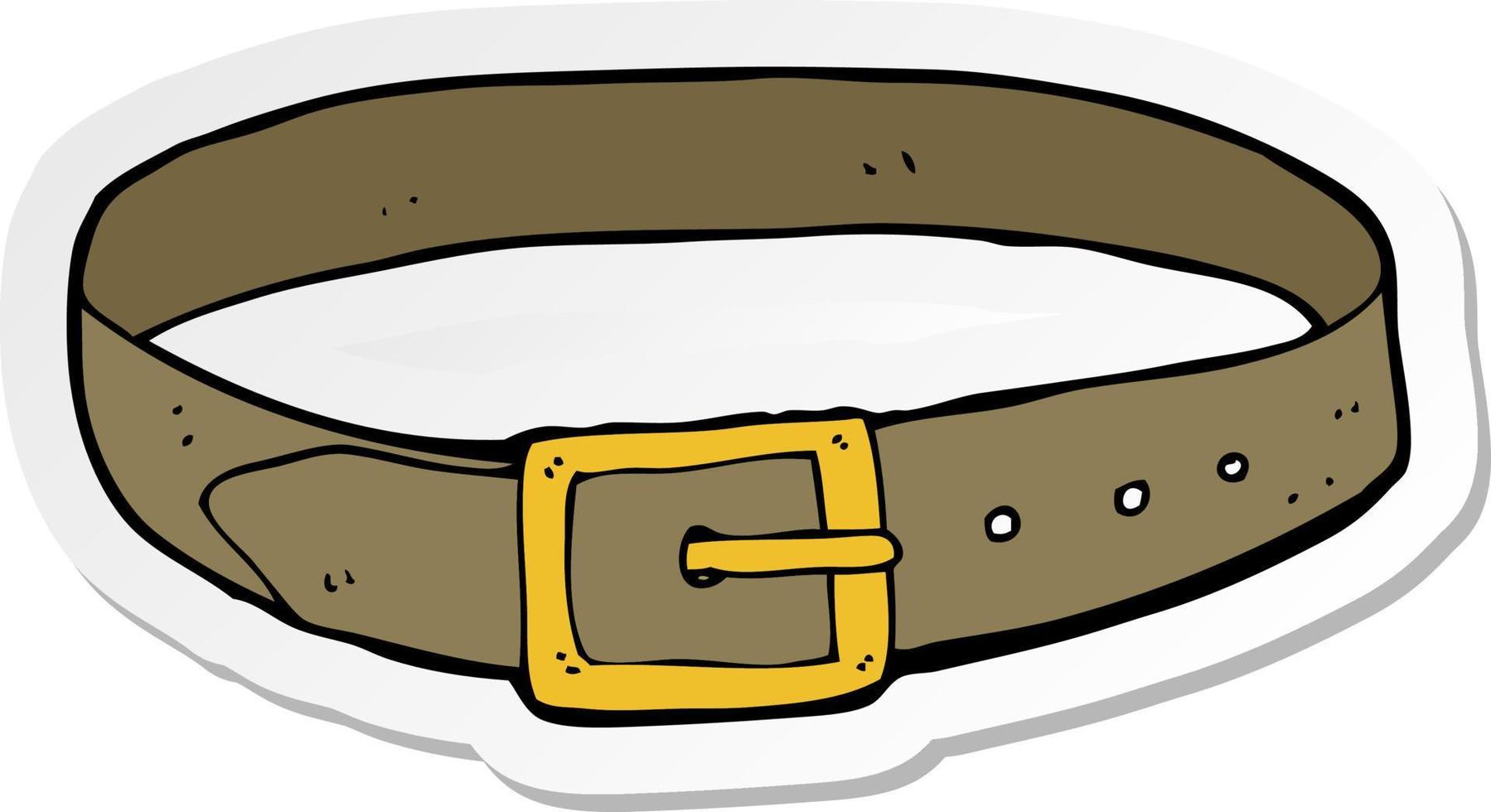 pegatina de un cinturón de cuero de dibujos animados vector