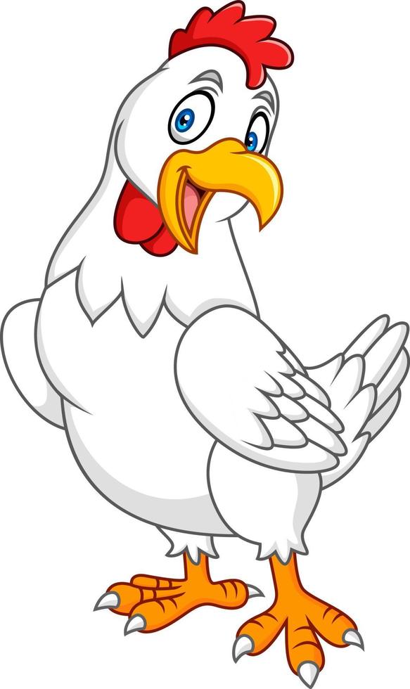 Cartoon happy hen posing vector