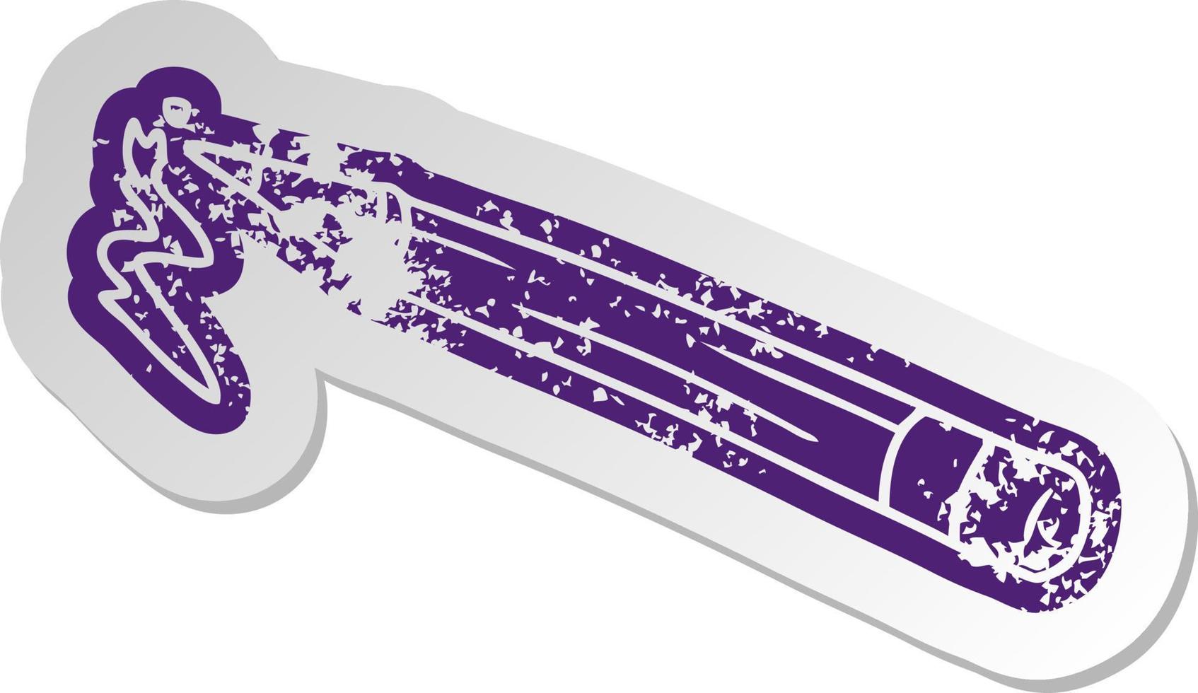 distressed old sticker of a coloured pencil vector