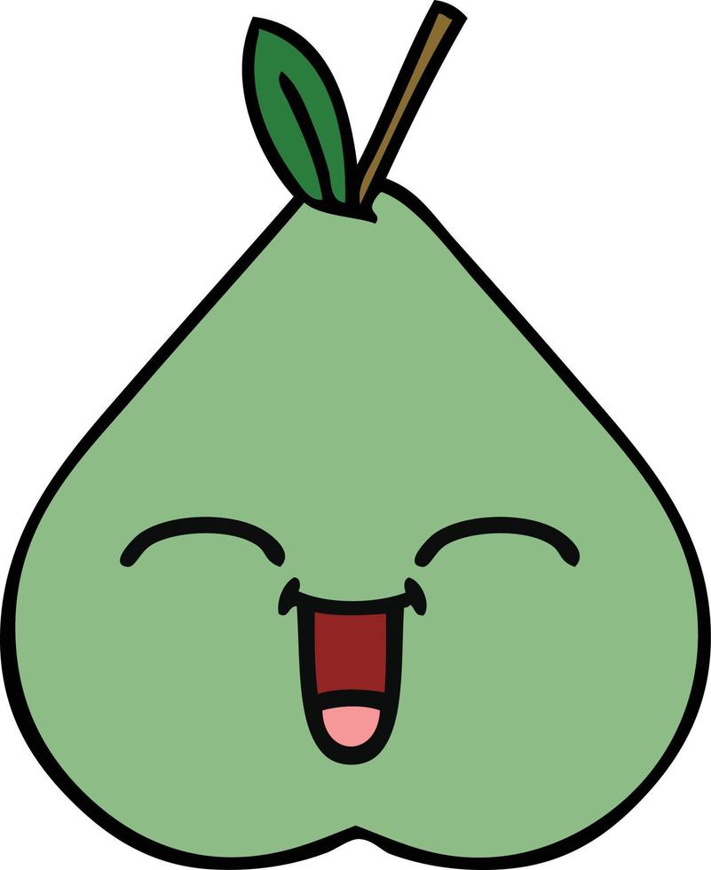 cute cartoon green pear vector