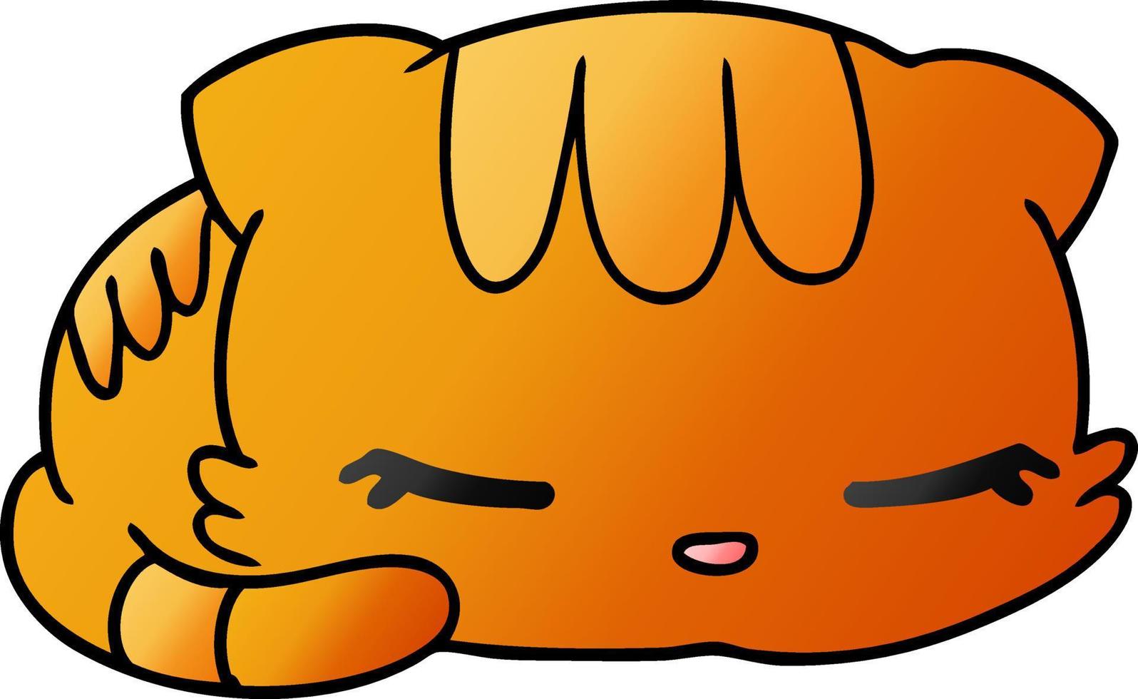 gradiente dibujos animados kawaii lindo gatito dormido vector