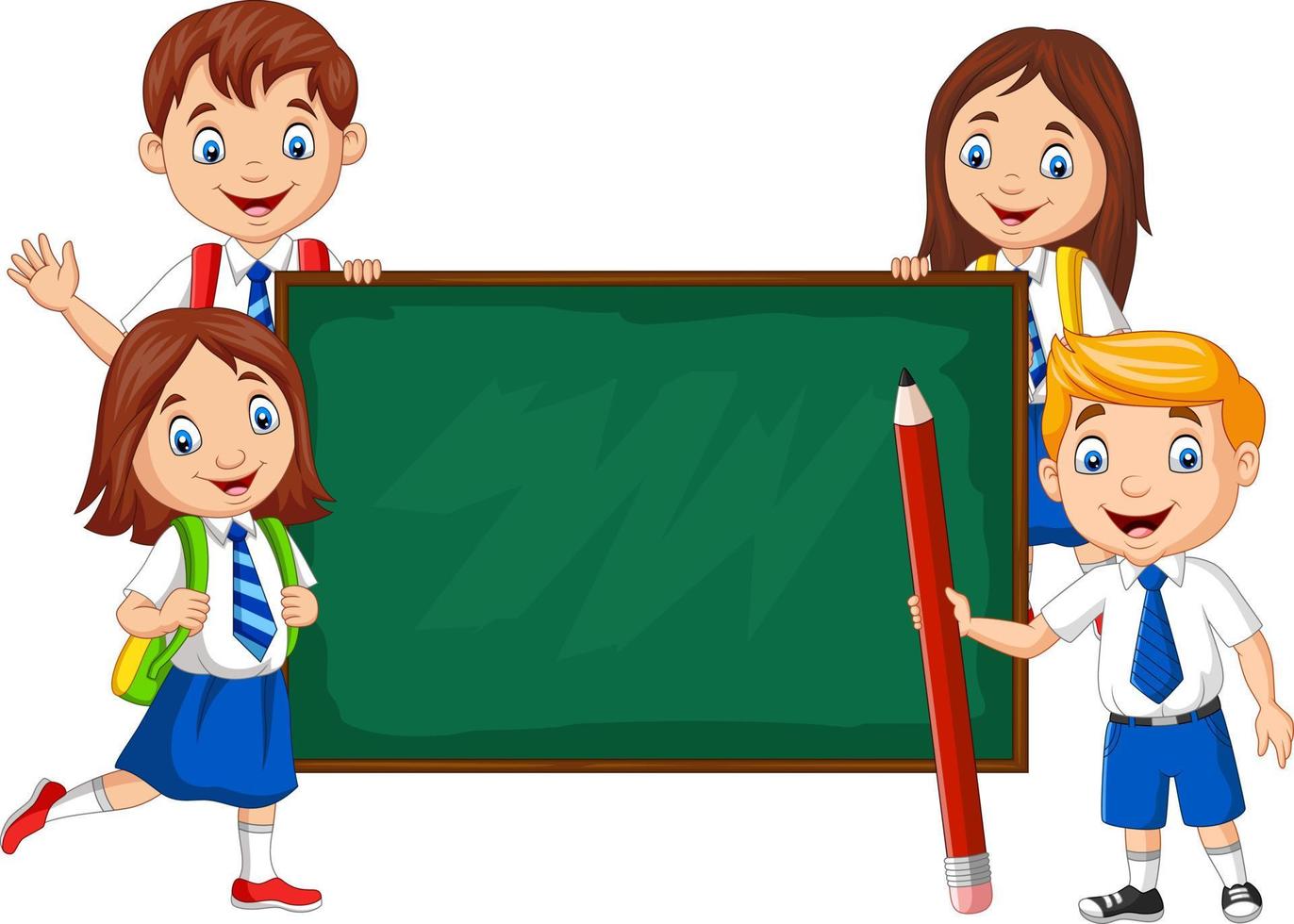 Cartoon school children with chalkboard 8733467 Vector Art at Vecteezy Cartoon school children with chalkboard 8733467 Vector Art at Vecteezy