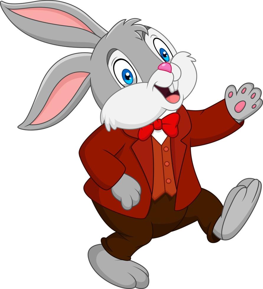 Cartoon happy rabbit vector