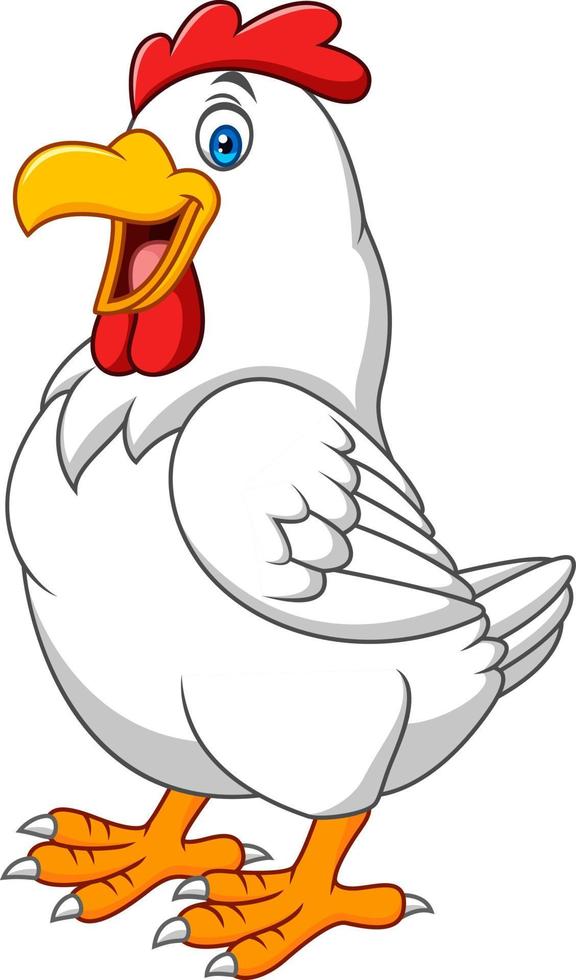 Cartoon happy hen vector