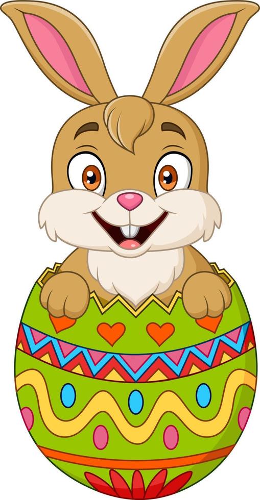 Easter bunny hatched from an egg vector