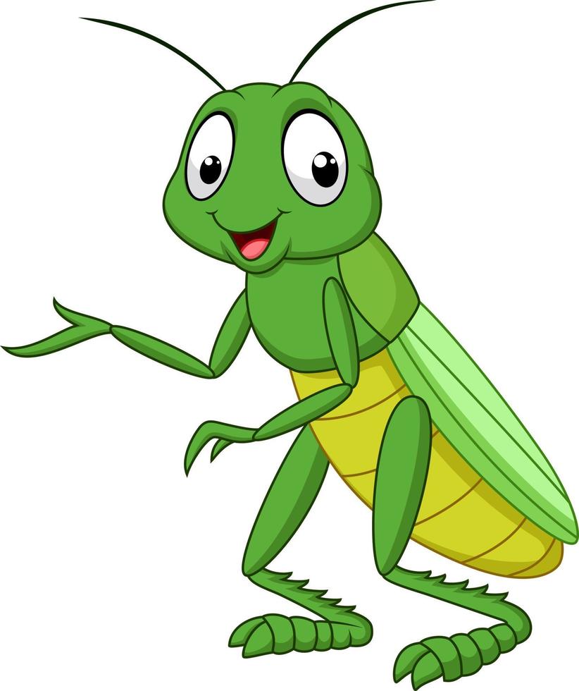 cartoon grasshopper isolated on white background vector