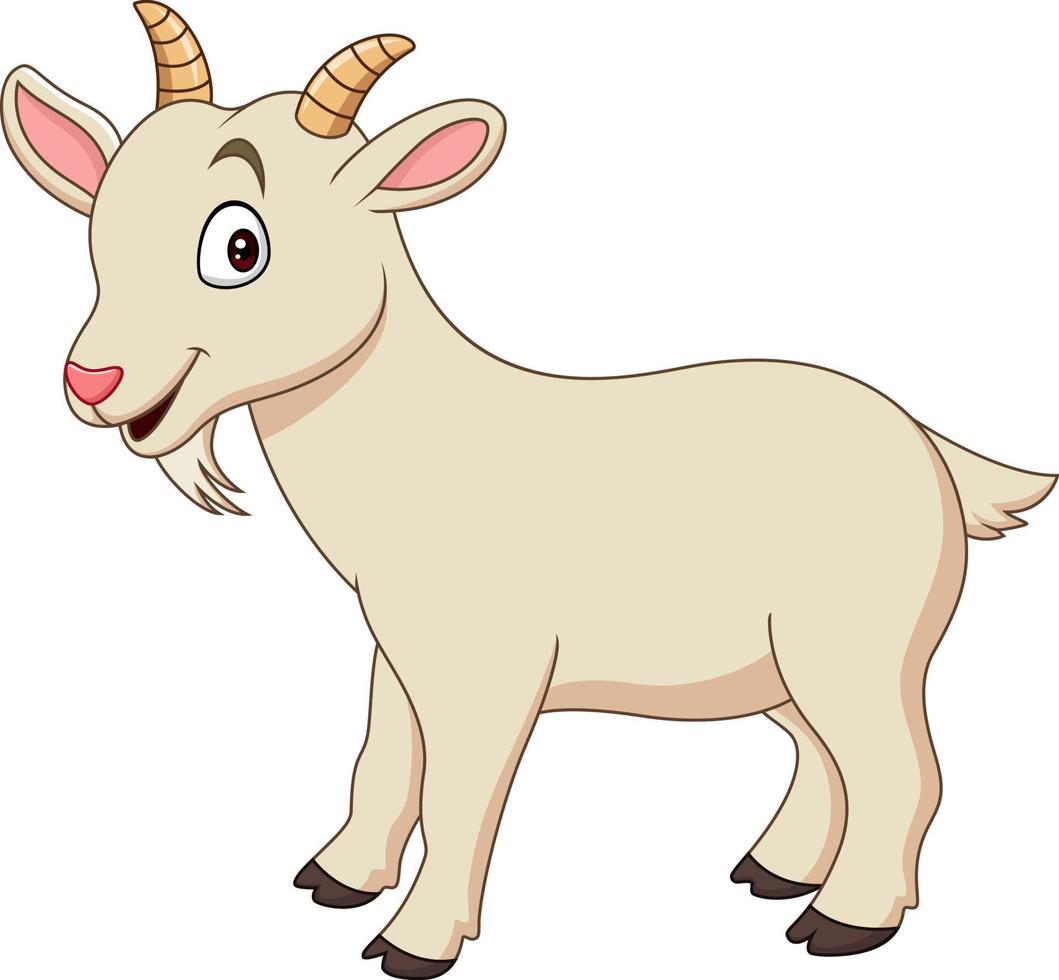 Cartoon funny goat isolated on white background vector