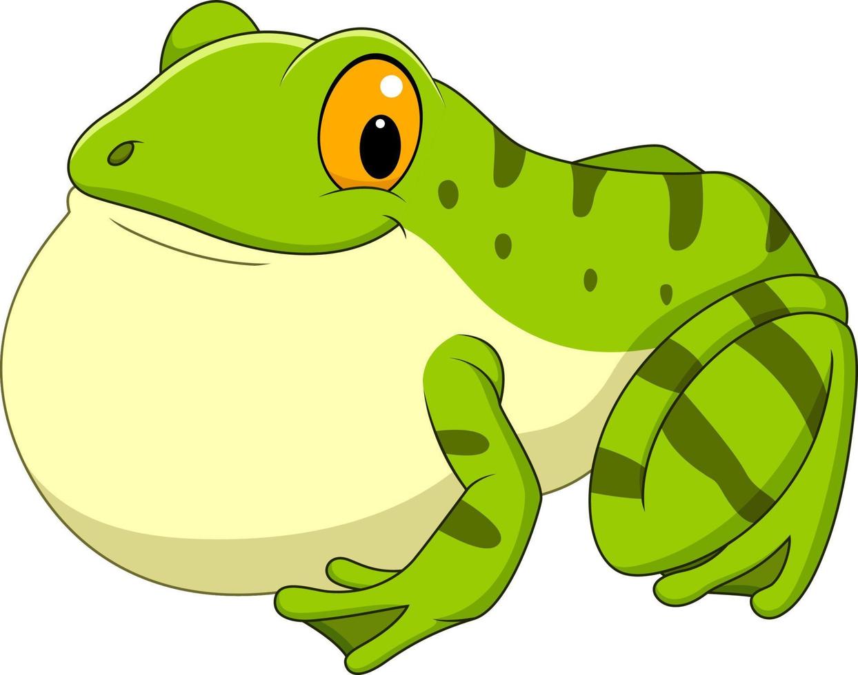 Cartoon green frog croaking vector