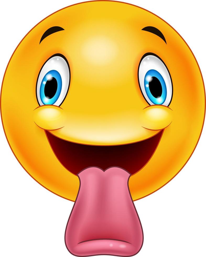 Cartoon emoticon sticking out a tongue vector