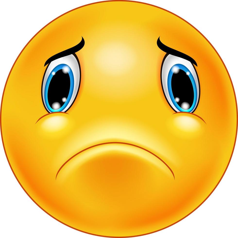 cara de emoticon triste vector