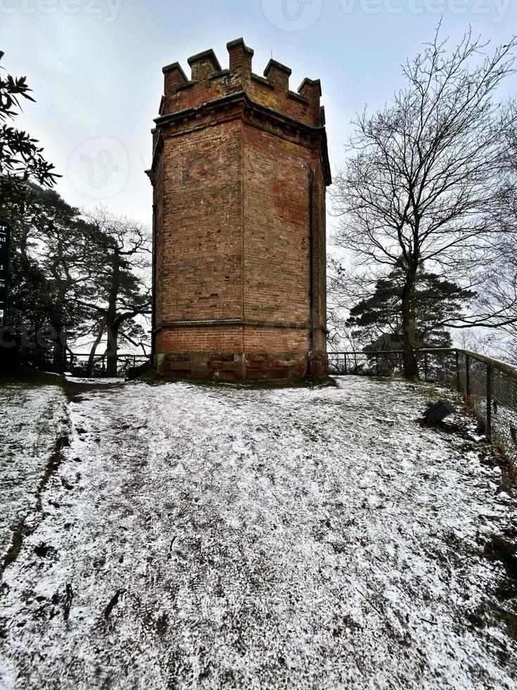 una vista de la campiña de shropshire en hawkstone en invierno foto