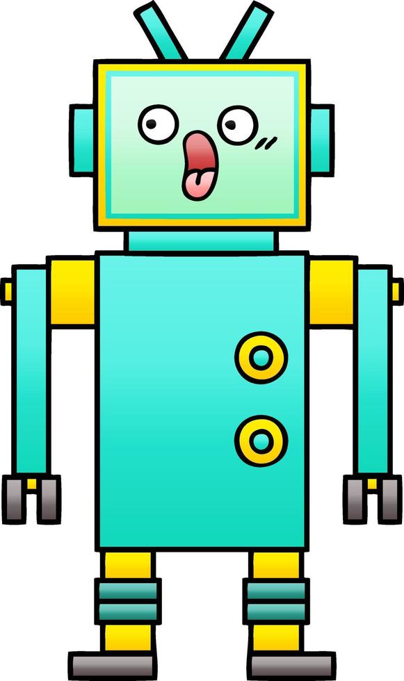 gradient shaded cartoon robot vector