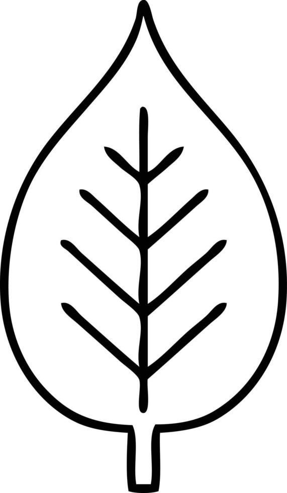 line drawing cartoon green leaf vector