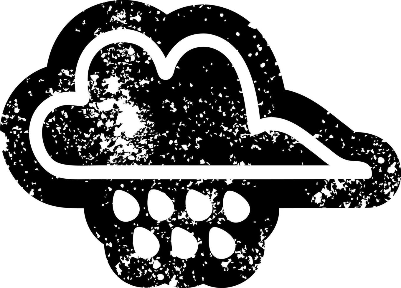 rain cloud distressed icon vector