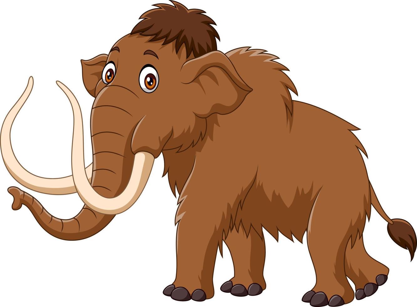 Cartoon mammoth isolated on white background vector