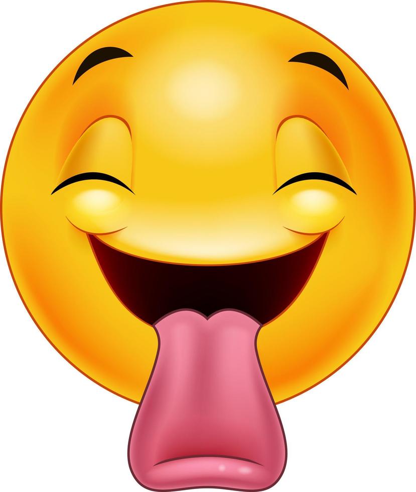 Smiley emoticon sticking out a tongue vector