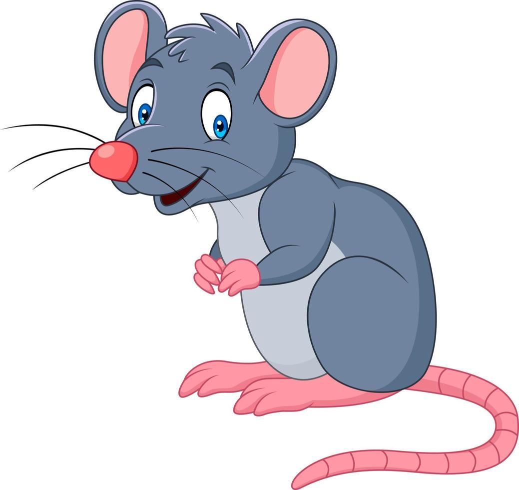 ratón sonriente de dibujos animados vector