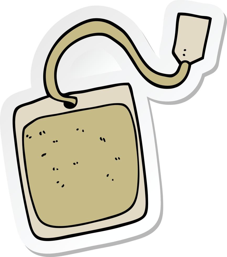 sticker of a cartoon tea bag vector