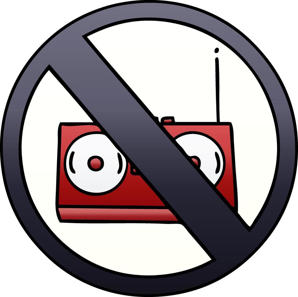 gradient shaded cartoon no radio allowed sign vector