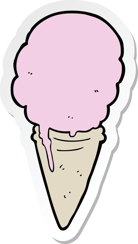 sticker of a cartoon ice cream vector