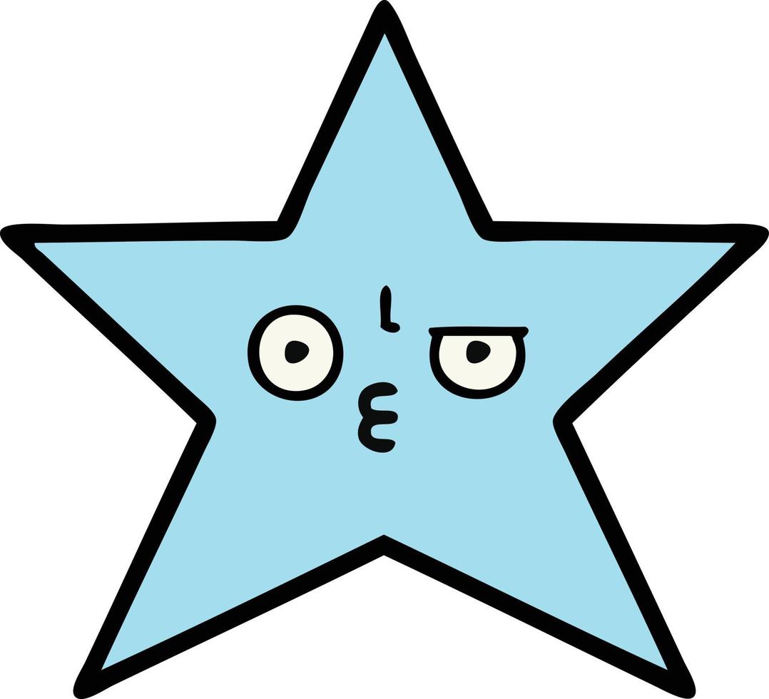 cute cartoon star fish vector