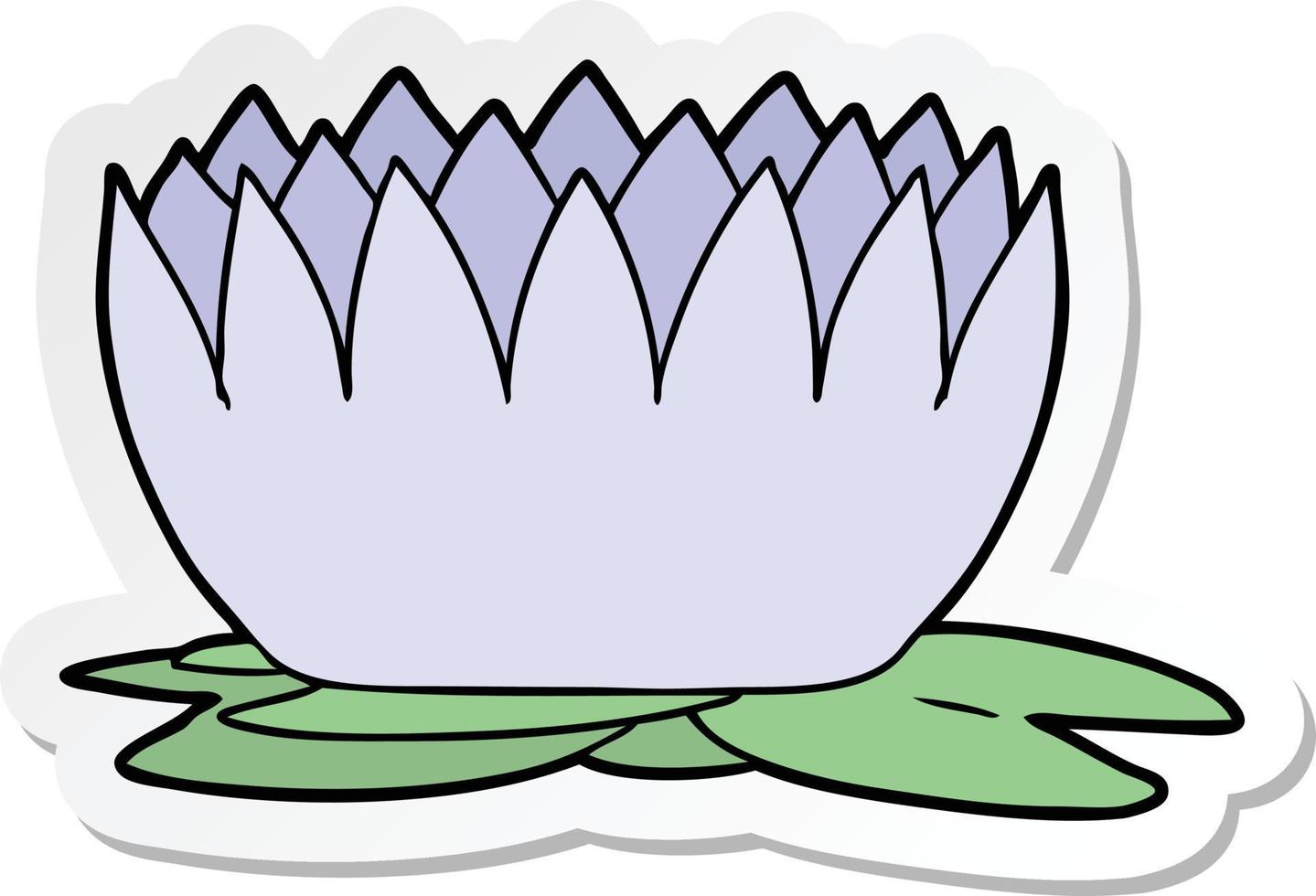 sticker of a cartoon waterlily vector