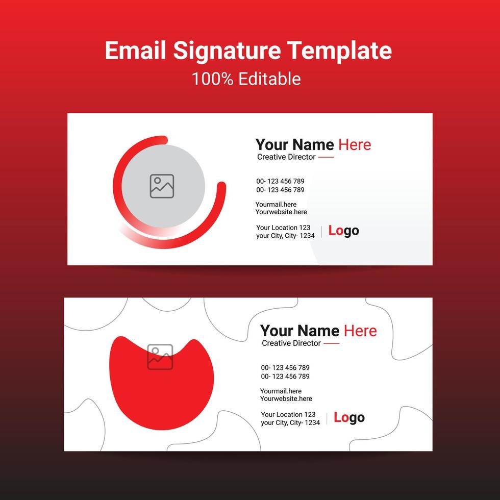 Professional Personal Corporate Business mail signature layout vector mail design Template