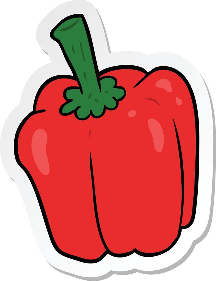sticker of a cartoon pepper vector