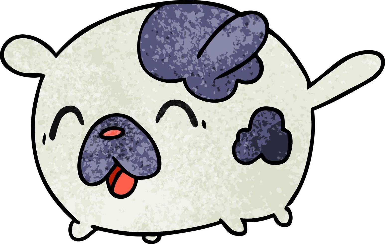 textured cartoon kawaii cute patch dog vector