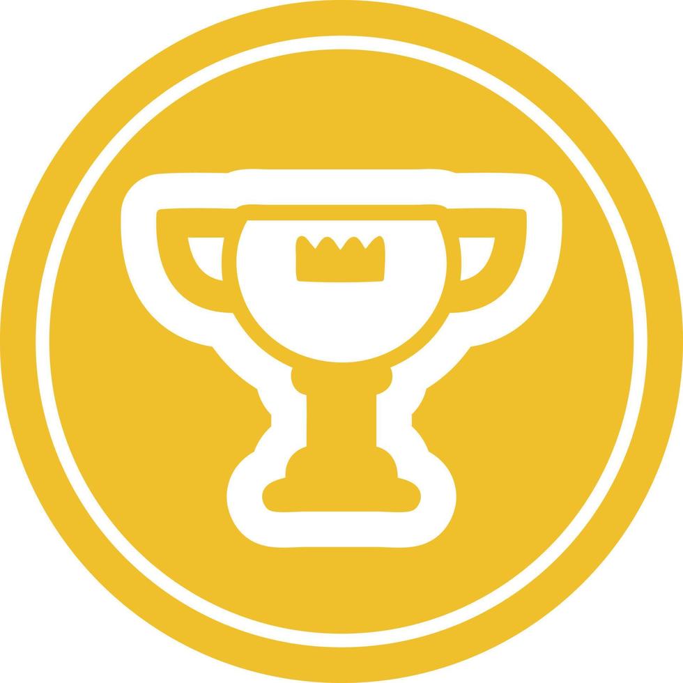 trophy award circular icon vector