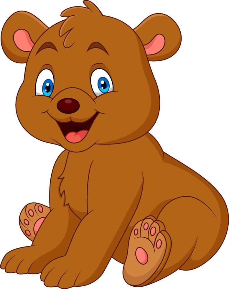 Cartoon happy baby bear vector