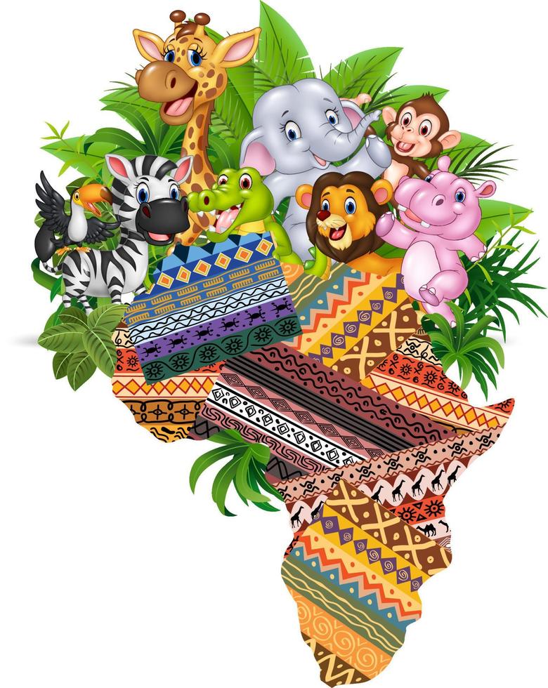 cartoon African wild animals vector