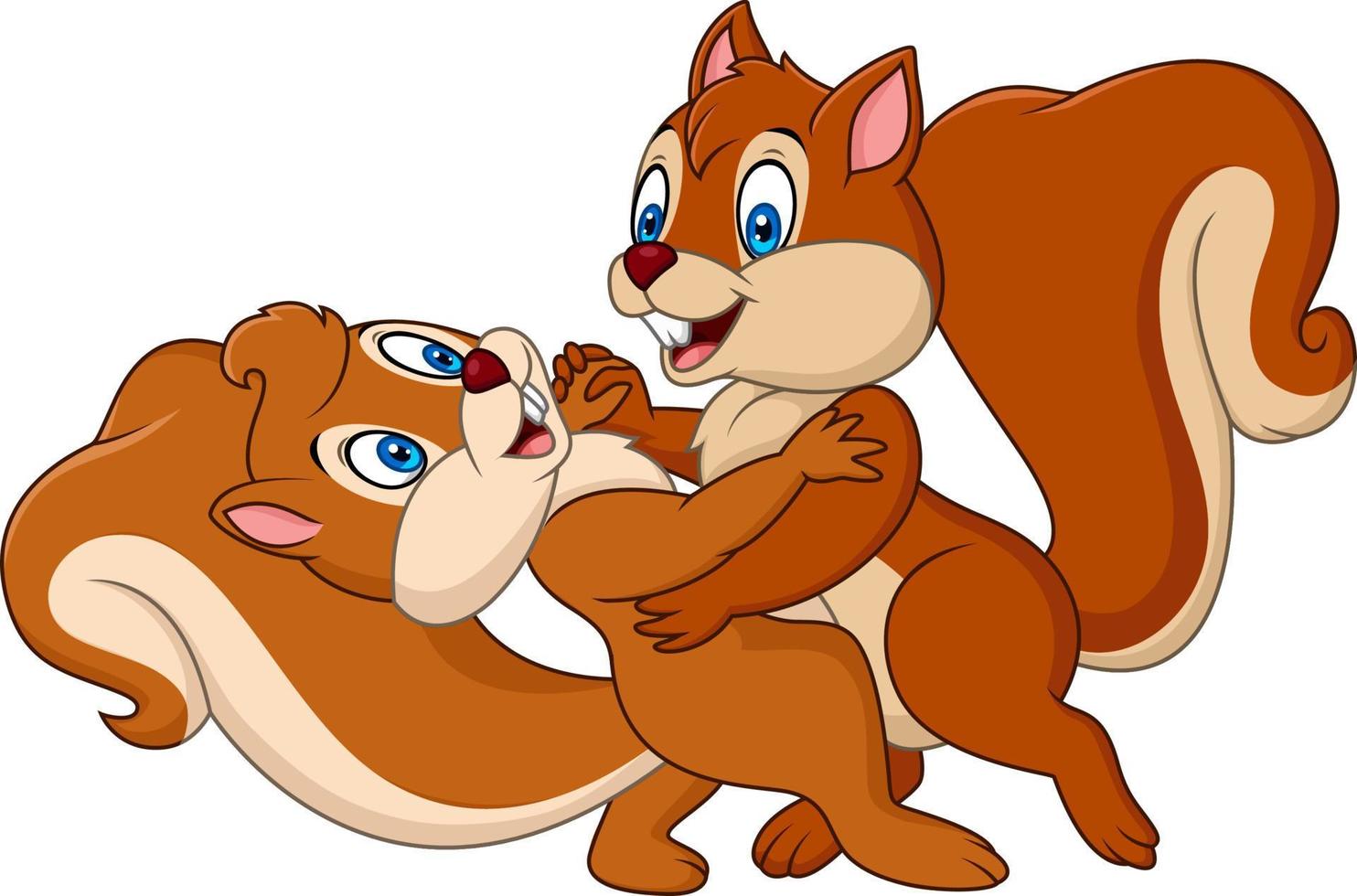Cute couple squirrel dancing vector