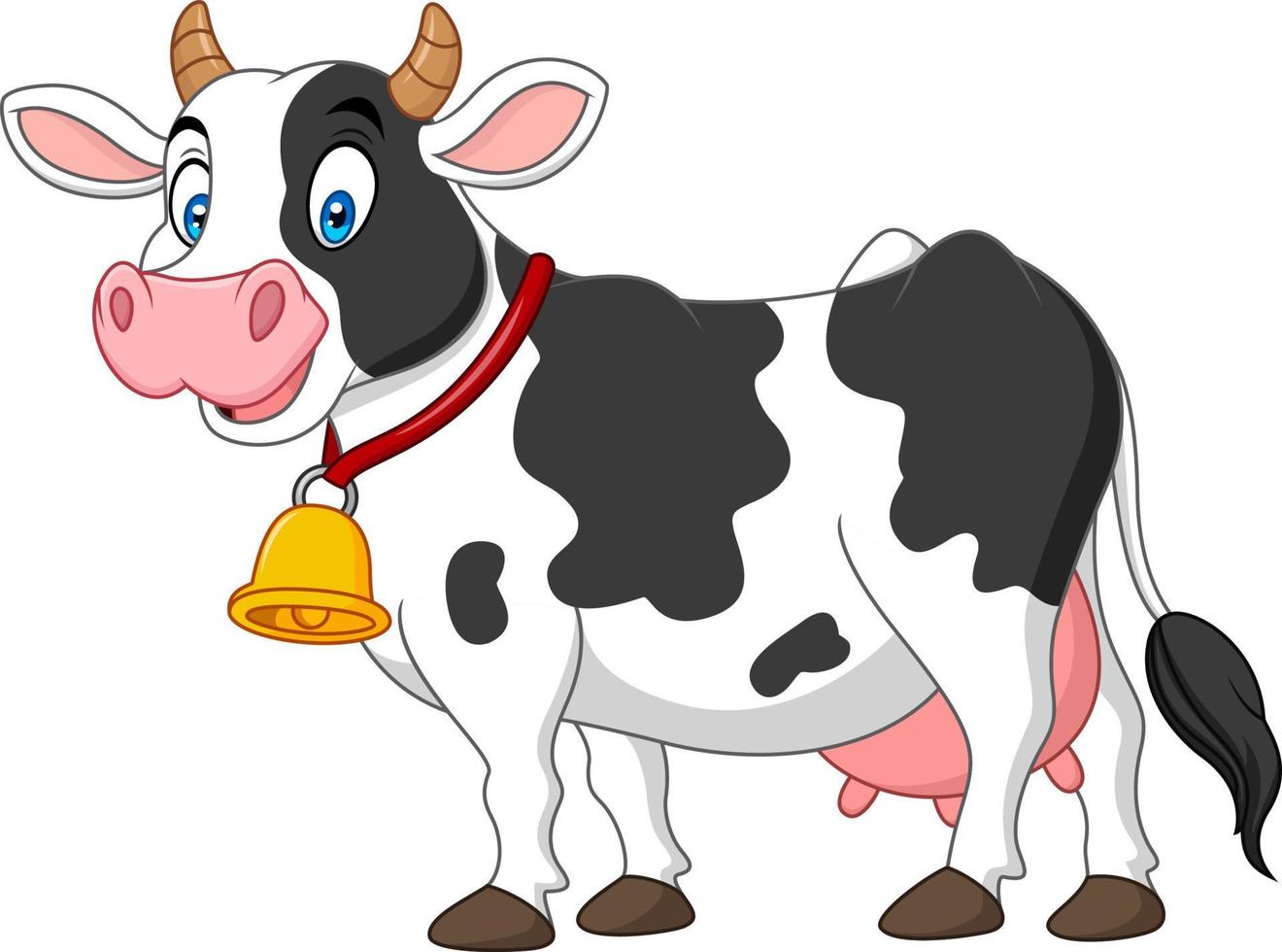 vaca feliz de dibujos animados vector