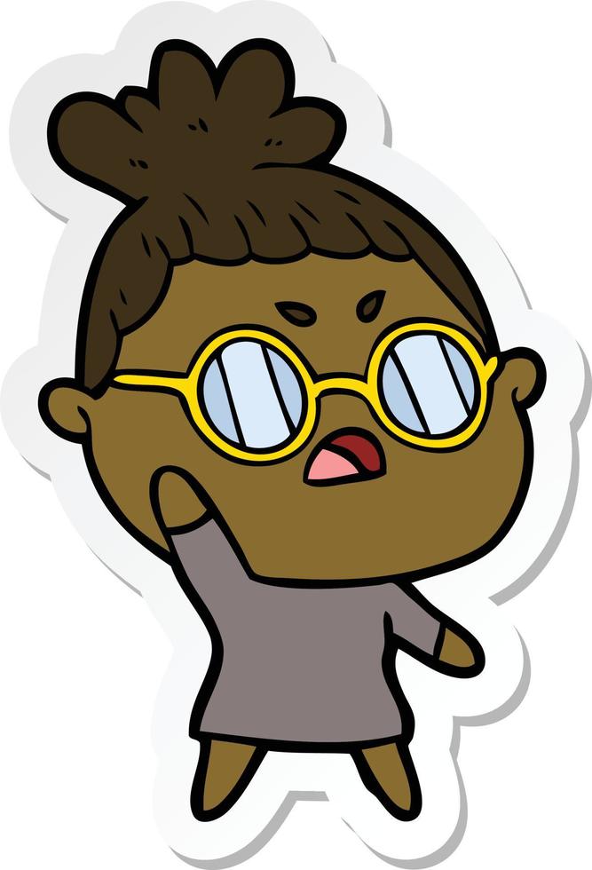 sticker of a cartoon annoyed woman vector