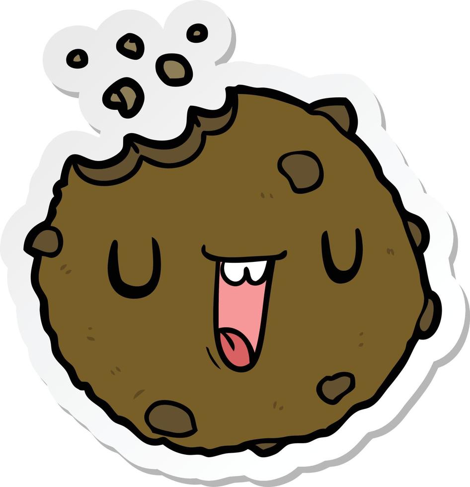 sticker of a cartoon cookie vector