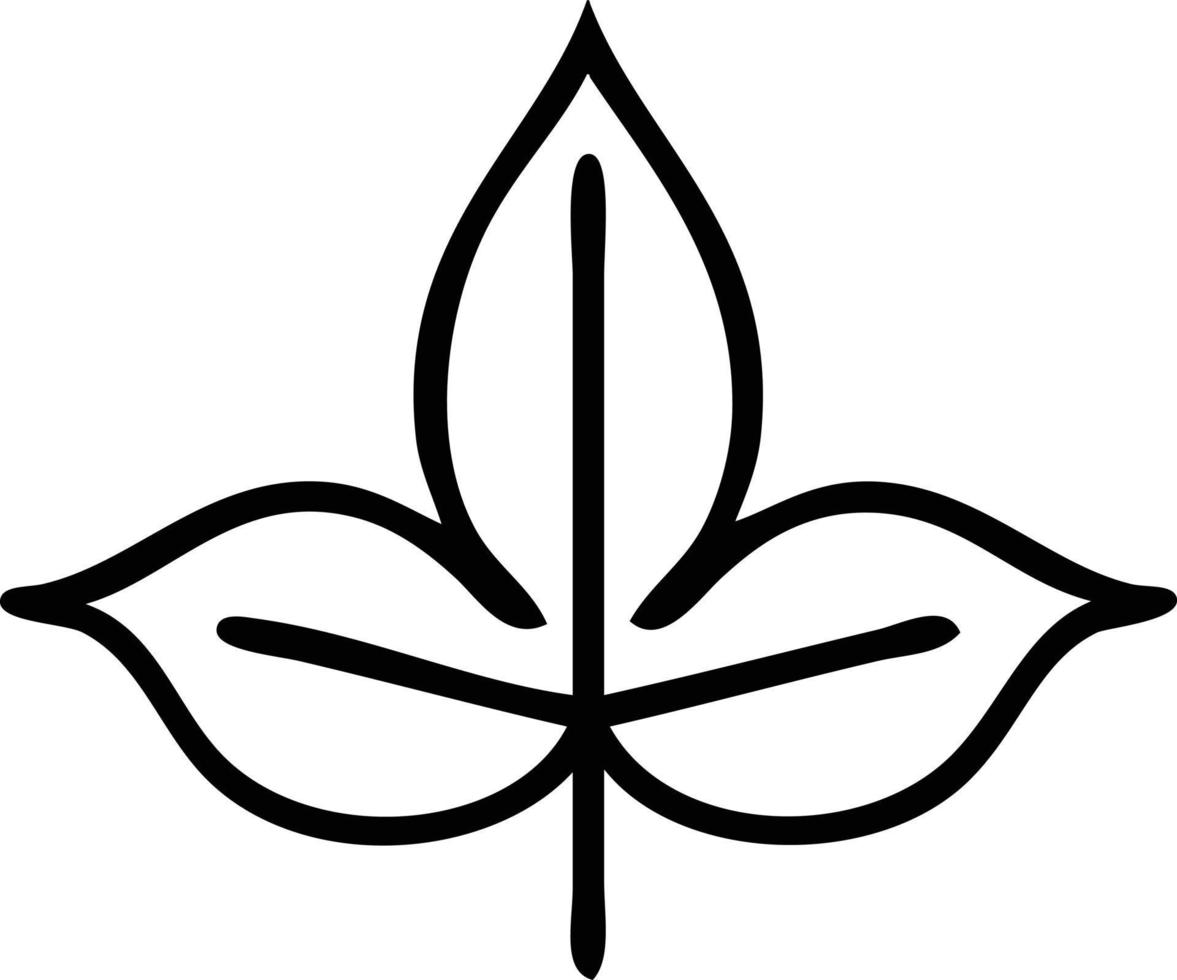 line drawing cartoon autumn leaf vector