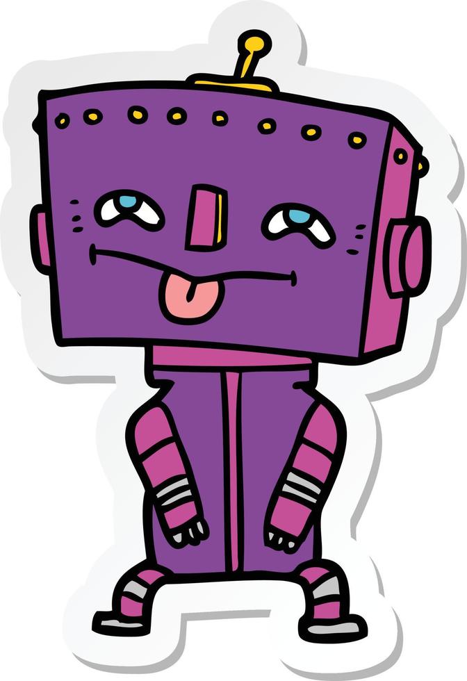 pegatina de un robot de dibujos animados vector