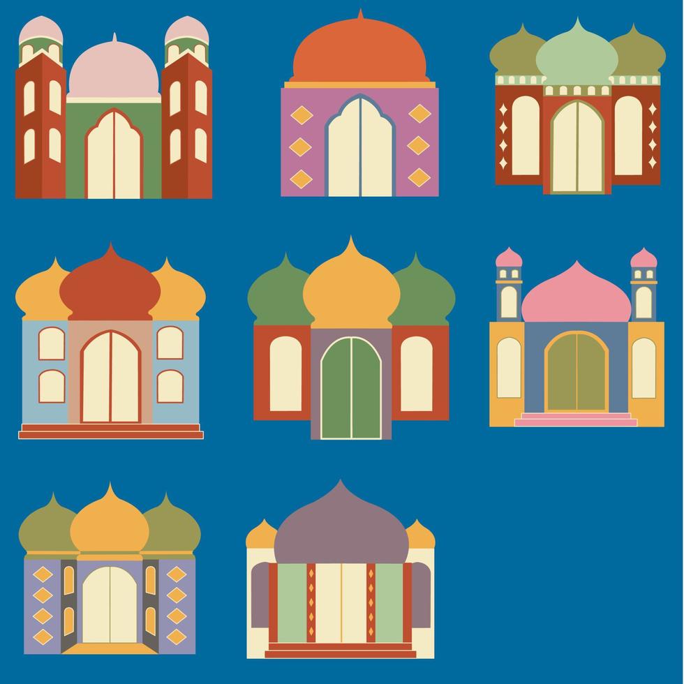 Retro Colorful Mosque vector