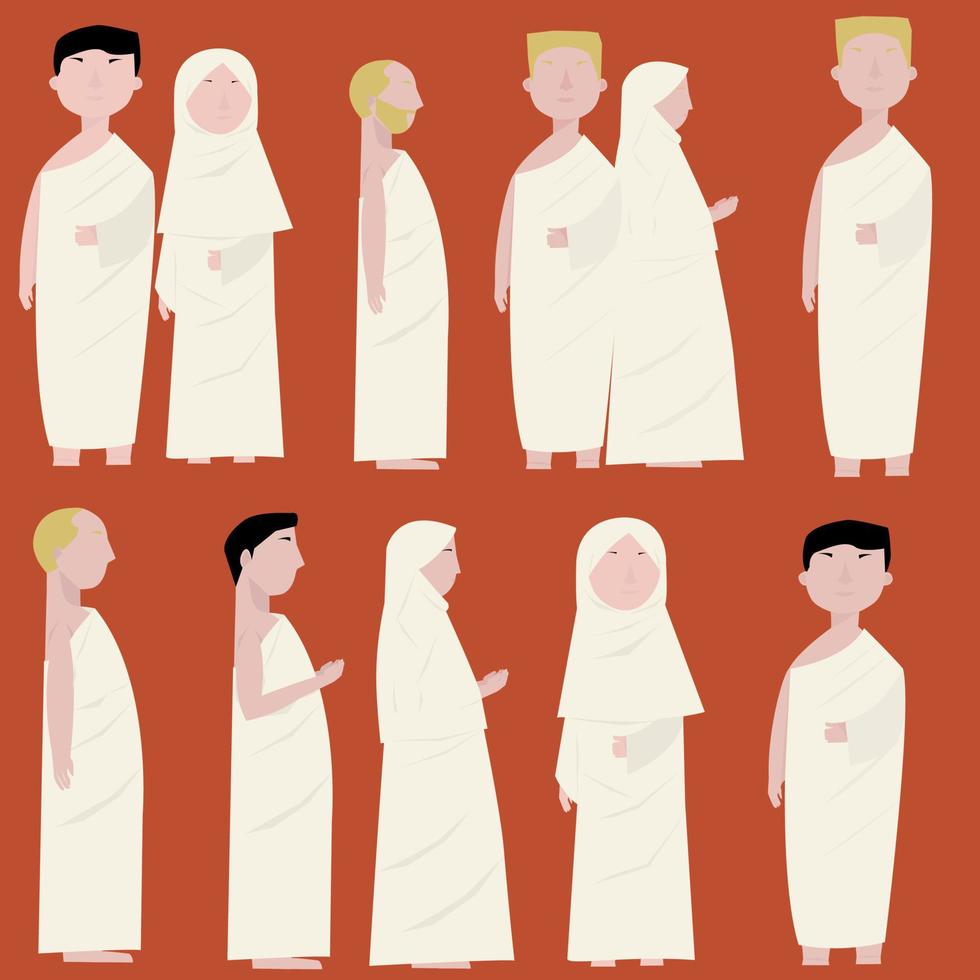 Character Wearing Ihram vector