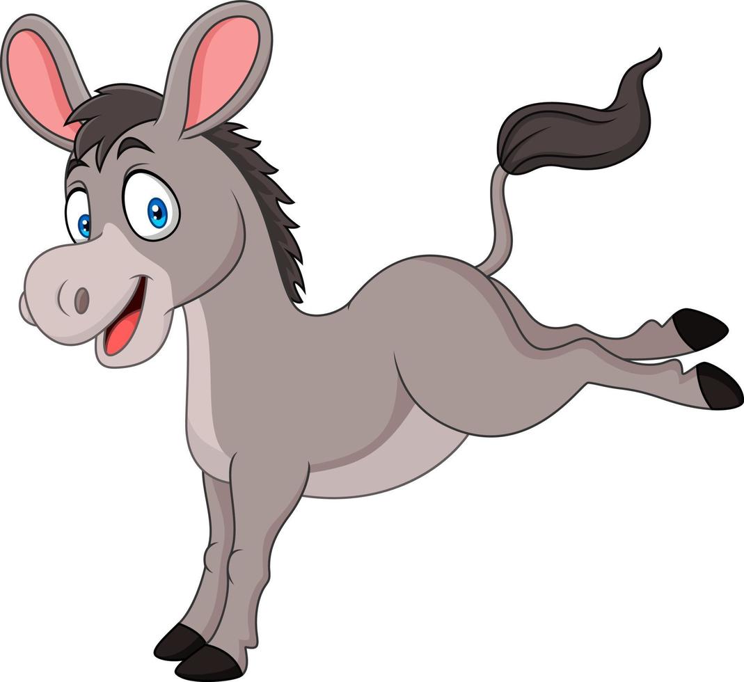 Cartoon happy donkey vector