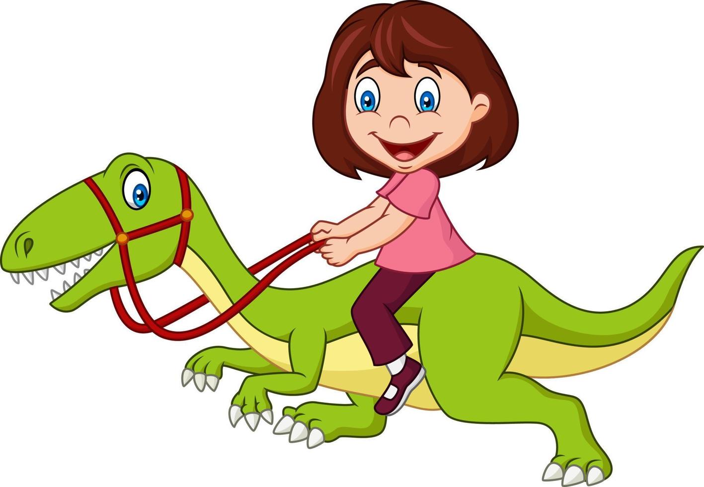 The cute dino girl does exercises. Cartoonish sport dinosaur jumping Stock  Vector