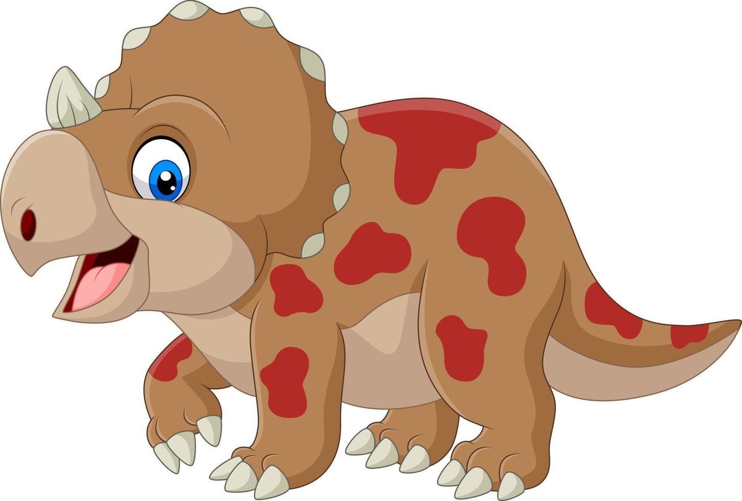 Cute triceratops cartoon on white background vector