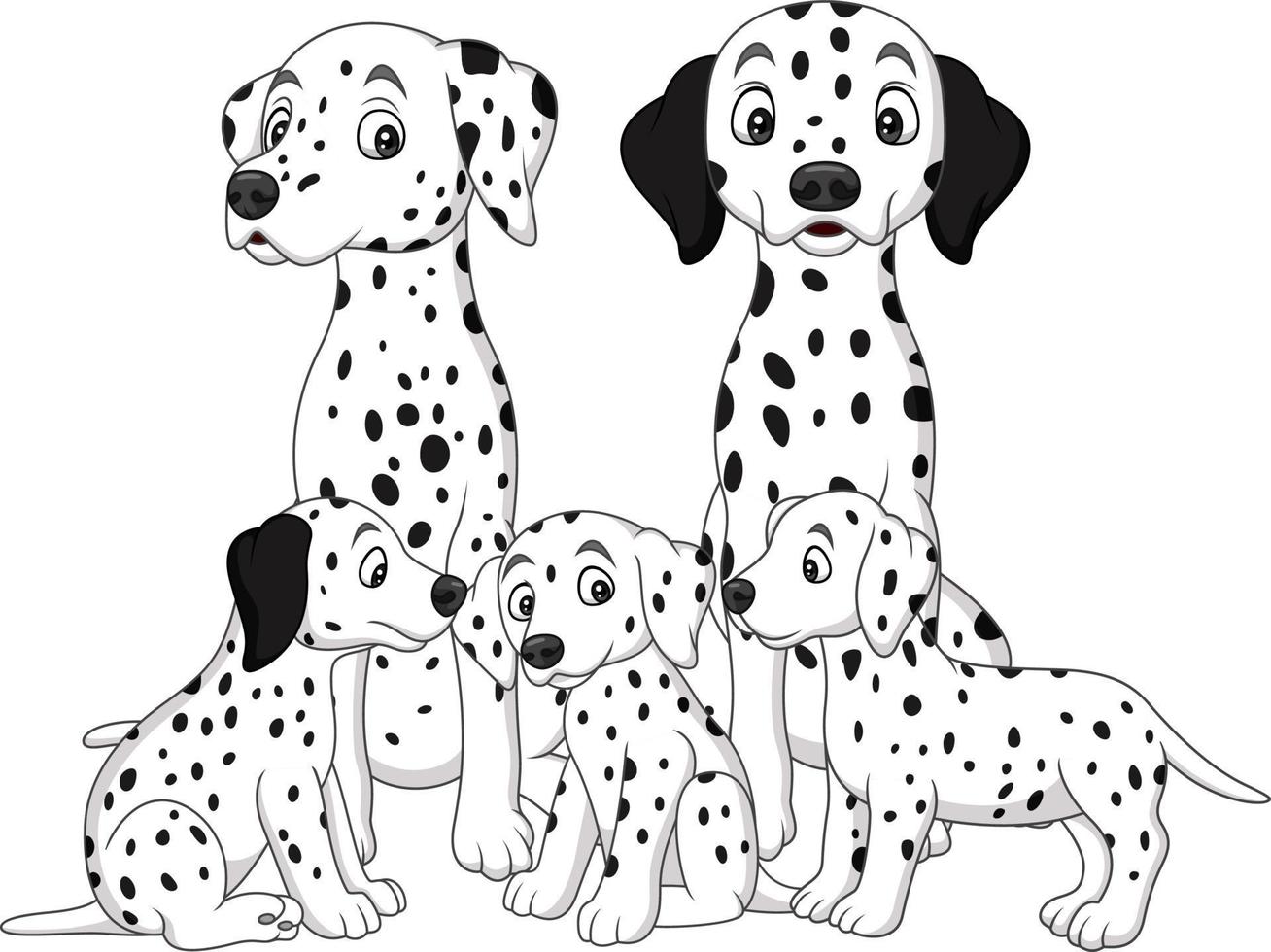 Family of Dalmatian dogs vector