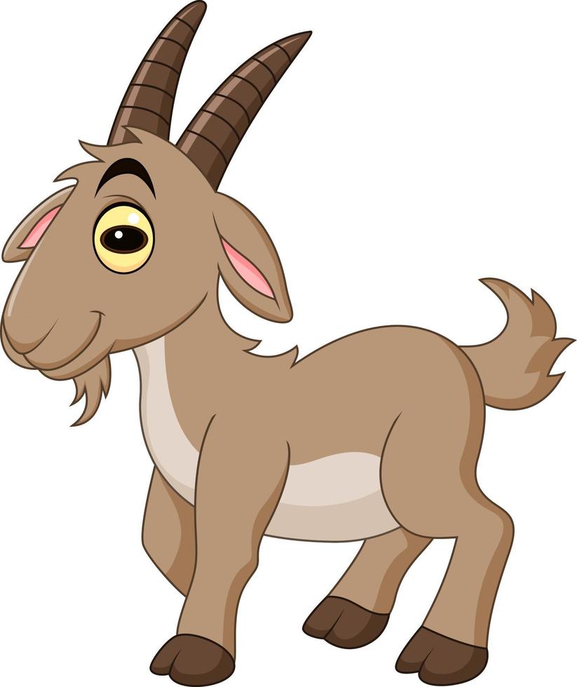 Cartoon goat isolated on white background vector