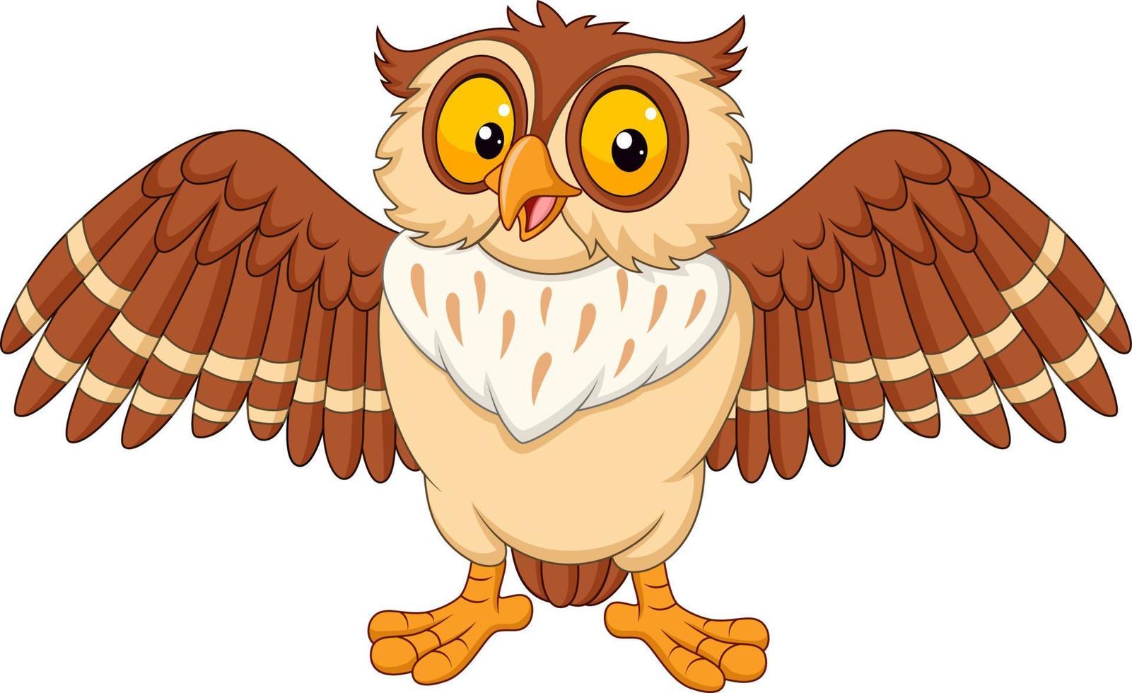 Cartoon happy owl isolated on white background vector