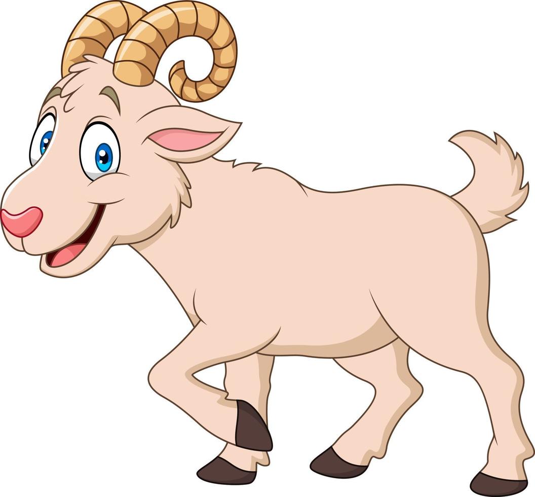 Cartoon funny goat isolated on white background vector