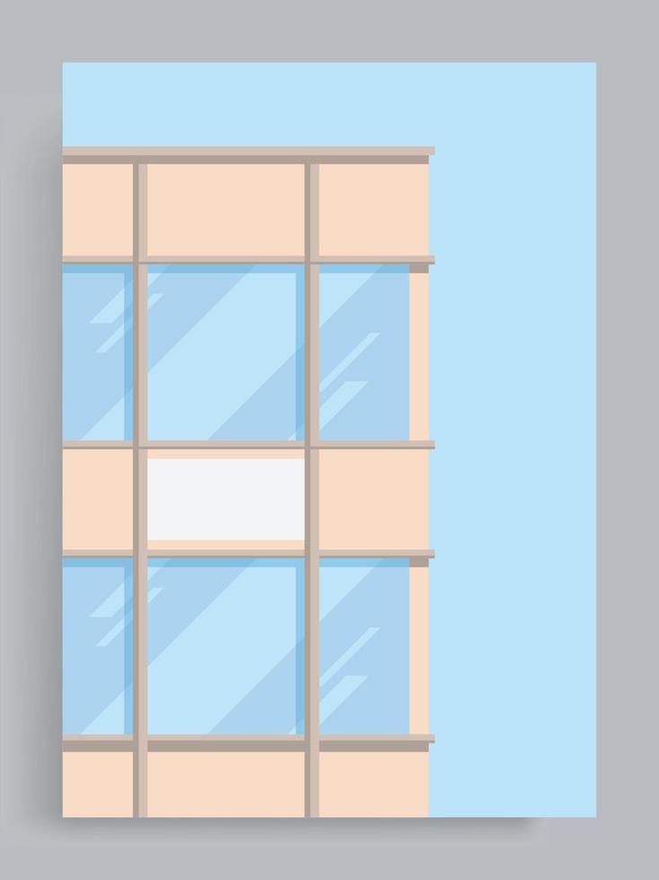 Simple minimalist pastel background. Shop building, building, house, suburb, city. Suitable for posters, book covers, brochures, magazines, flyers, booklets. vector