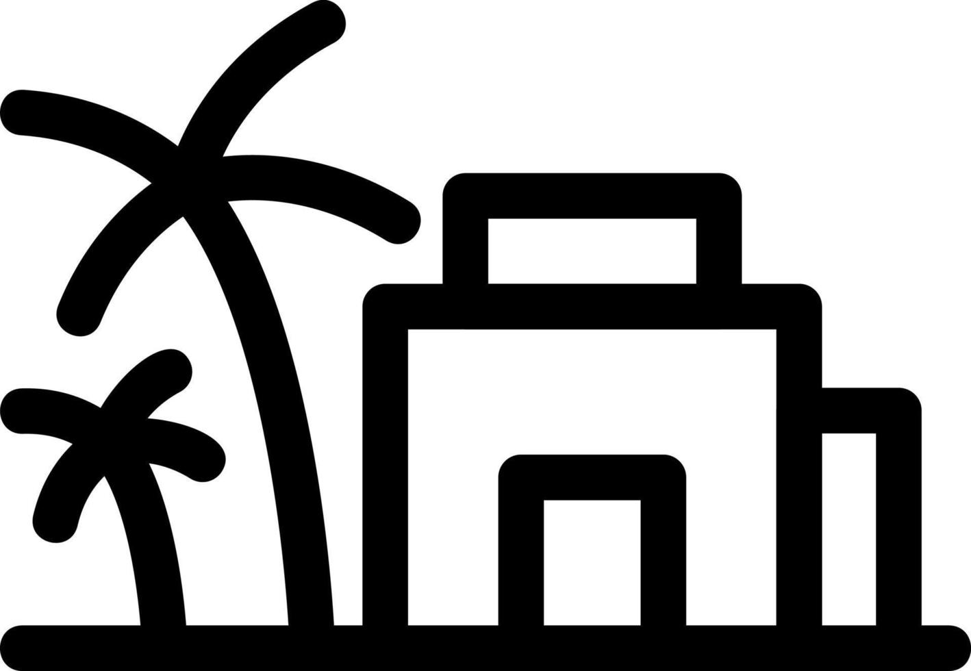 Desert House Line Icon vector