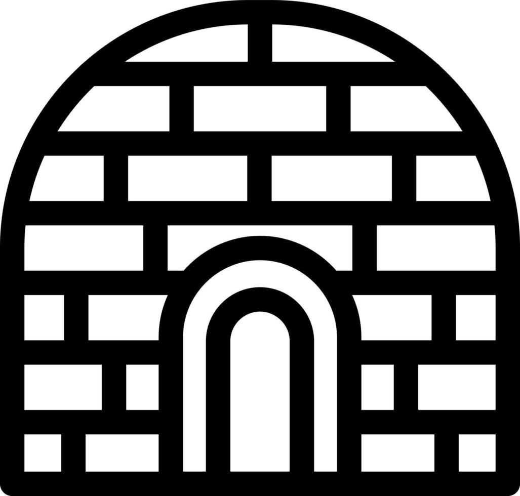 Igloo Landscape Line Icon vector